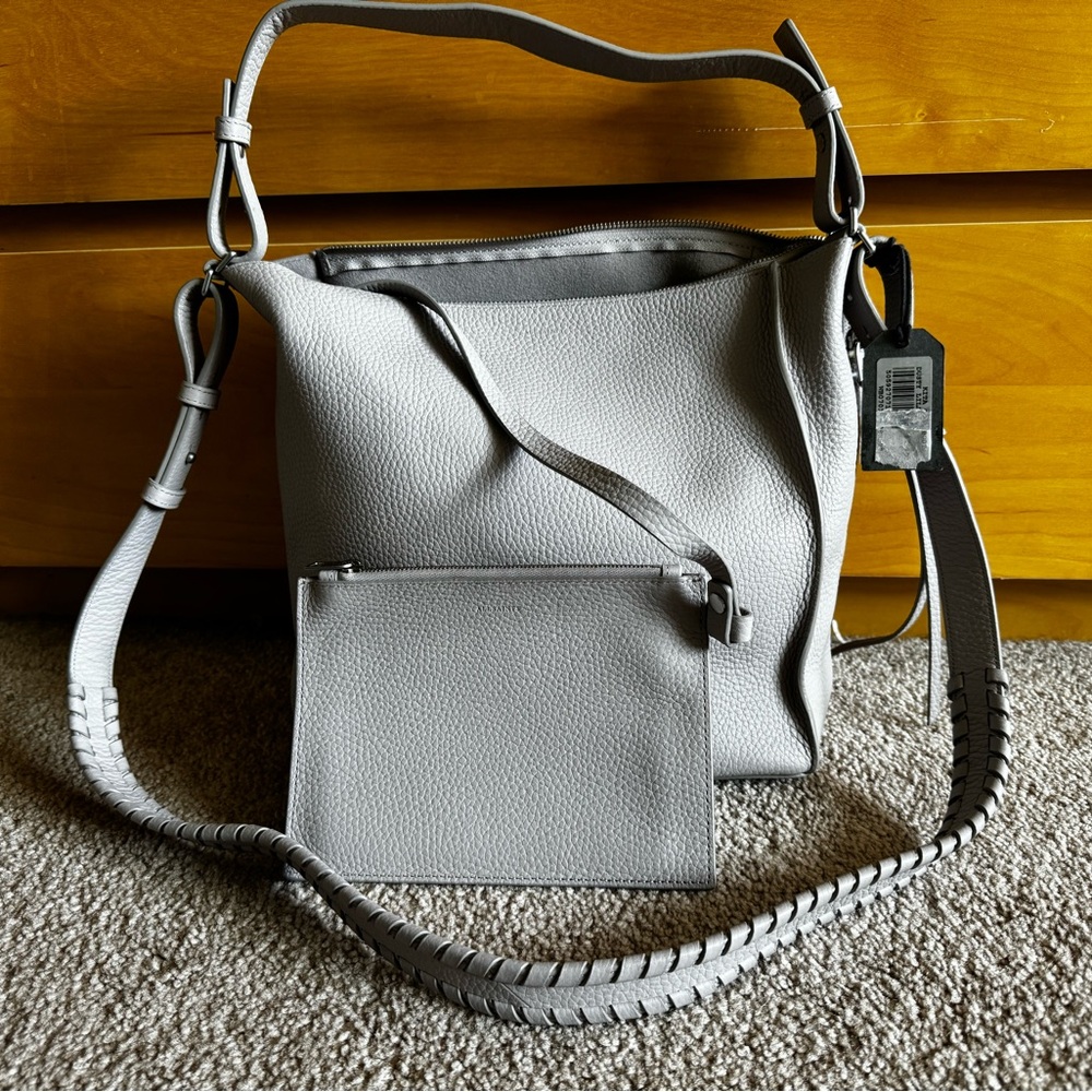 NWT All Saints Kita Leather Crossbody/Shoulder Bag in Dusty Lilac